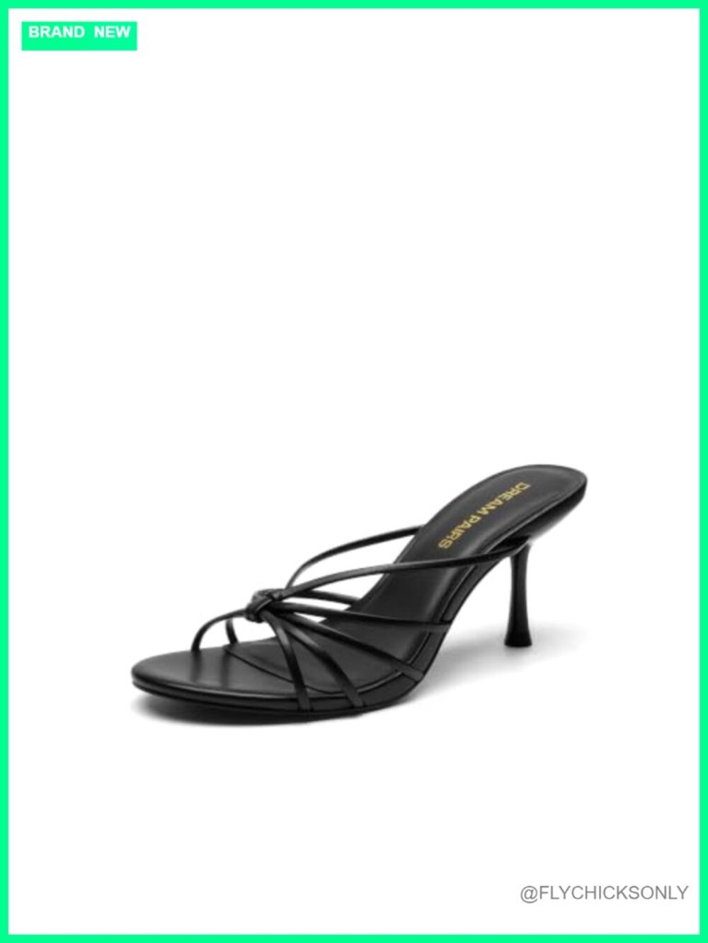Kitten Heel Strappy Sandals Faux Leather Slip-On Women's Dress Heels